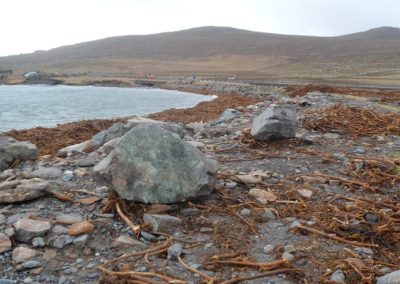 Shore road at Haroldswick in the north end of Unst.