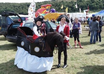 Anna, Rebecca Davis and Rhuri about to enter the fancy dress at Kinross Show.