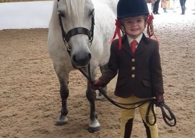 3 year old Imogen Davies with Cranford Air Frost ready for first young handlers.